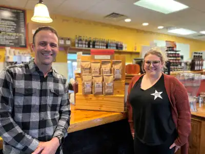 Cabin Coffee Co. Owner, Grant Rothweiler and Manager, Cheyenne  Donaldson